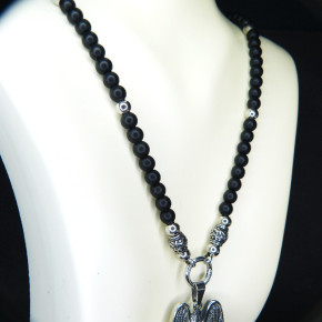 lange Kette Onix/Edelstahl