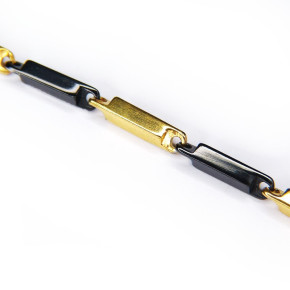 Armband Edelstahl gold/schwarz 19cm