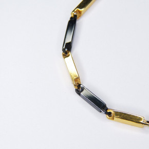 Armband Edelstahl gold/schwarz 19cm