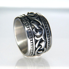 breiter Edelstahl Motivring Größe 60 (Ø ca. 19,1 mm)