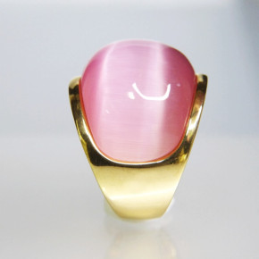 Edelstahlring vergoldet "pink" Größe 58 (Ø ca. 18,5 mm)