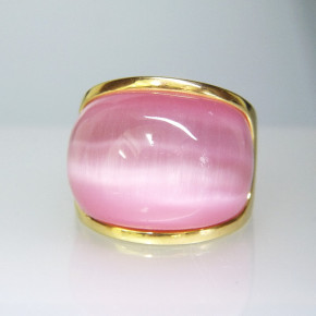 Edelstahlring vergoldet "pink" Größe 56 (Ø ca. 17,8 mm)