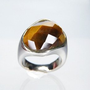 Edelstahlring mit Tigerauge W 18,1