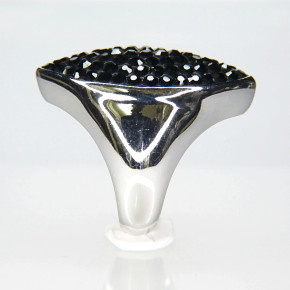Edelstahlring mit schwarzen Steinen Größe 55 (Ø ca. 17,5 mm)