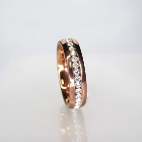 Memory-Ring Edelstahl rosévergoldet Größe 54 (Ø ca. 17,2 mm)