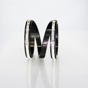 Spiralring Edelstahl geschwärzt Größe 56 (Ø ca. 17,8 mm)