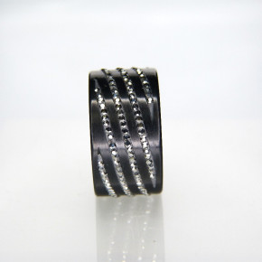breiter Edelstahl Ring geschwärzt Größe 59 (Ø ca. 18,8 mm)