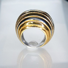auffälliger Edelstahlring Bicolor Größe 60 (Ø ca. 19,1 mm)