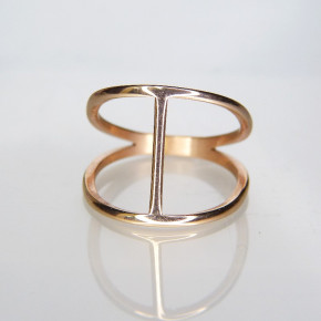 zarter Edelstahlring rosévergoldet Größe 54 (Ø ca. 17,2 mm)
