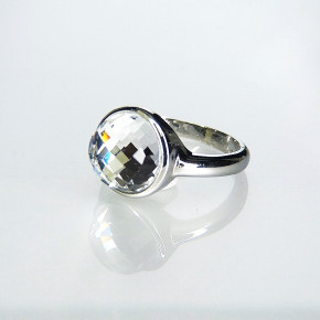 Edelstahlring mit Swarovskistein Größe 56 (Ø ca. 17,8 mm)