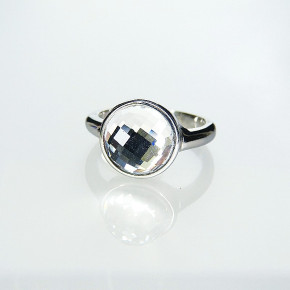 Edelstahlring mit Swarovskistein Größe 56 (Ø ca. 17,8 mm)
