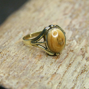 Goldring 585/- mit Mammutrinde W18,1