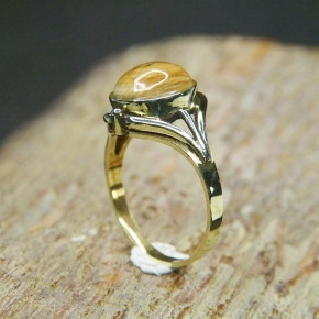 Goldring 585/- mit Mammutrinde W18,1