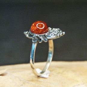 Silberring mit Bernstein Größe 54 (Ø ca. 17,2 mm)