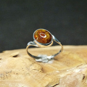 Silberring mit Bernstein Größe 55 (Ø ca. 17,5 mm)