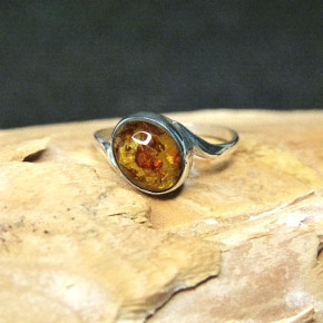 Silberring mit Bernstein Größe 55 (Ø ca. 17,5 mm)