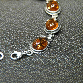 Silberarmband mit Bernstein