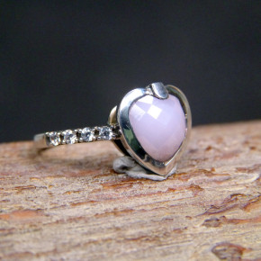 Silberring mit rosa Herz W55