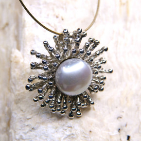 Igelanhänger Silber mit Perle