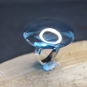 Silberring mit glänzender Kuppel W16,9