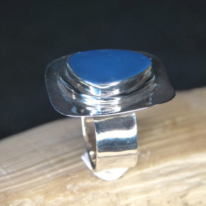 Silberring mit blauem Achat W18