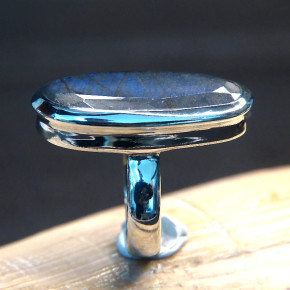 Silberring mit blauem Labradorit W17,2