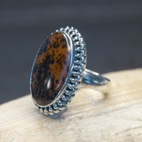 Silberring mit Mahagoni Obsedian W16,9