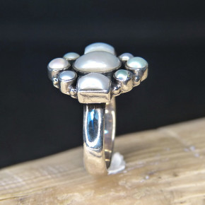 Silberring mit Süßwasserperlen W17,2