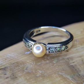 Silberring mit Perle W19