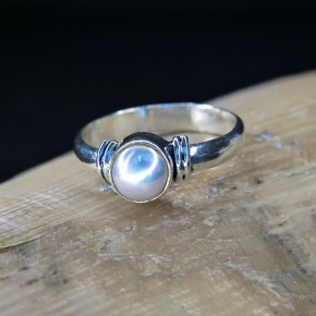 Silberring mit Perle W18,5