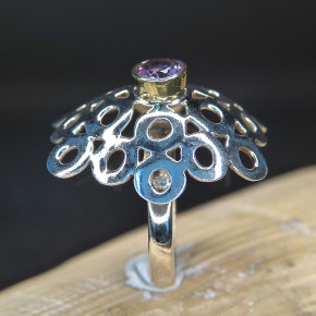 Silberring mit Granat oder Amethyst Größe 56 (Ø ca. 17,8 mm) / Amethyst
