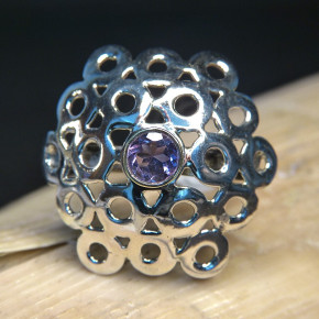 Silberring mit Granat oder Amethyst Größe 56 (Ø ca. 17,8 mm) / Amethyst