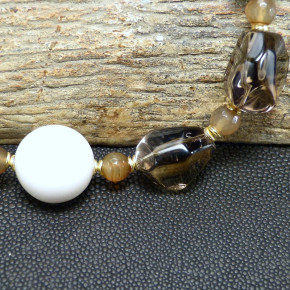 Collier Rauchtopas mit Mammut